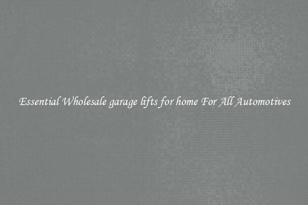 Essential Wholesale garage lifts for home For All Automotives